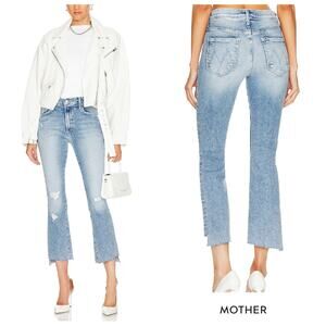 MOTHER The Insider High Rise Crop Step Fray Hem Jeans Love In A Boat NWT Sz 26